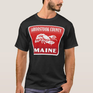 Aroostook County Maine Retro Badge Red T-Shirt