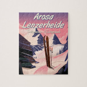 Arosa Lenzerheide,Switzerland ski poster. Jigsaw Puzzle