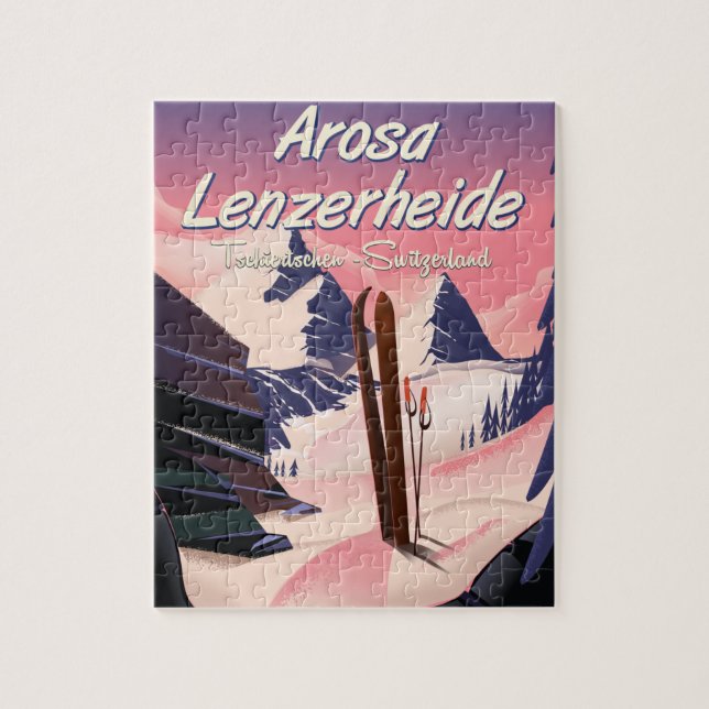 Arosa Lenzerheide,Switzerland ski poster. Jigsaw Puzzle (Vertical)
