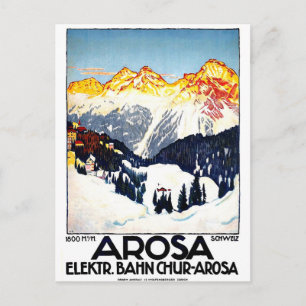 Arosa, mountains resort, Switzerland, vintage Postcard