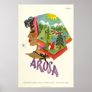 Arosa,Schweiz, Ski Travel Poster