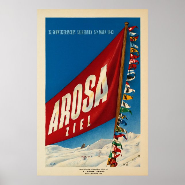 Arosa,Switzerland, Ski Travel Poster (Front)