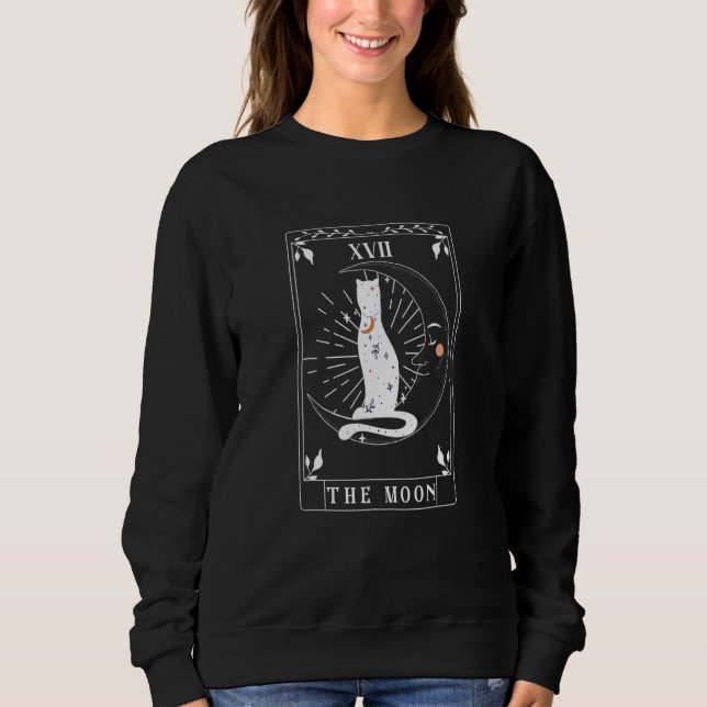 Arot Card He Moon Astrology Crescent Moon And Cat Sweatshirt (Front)