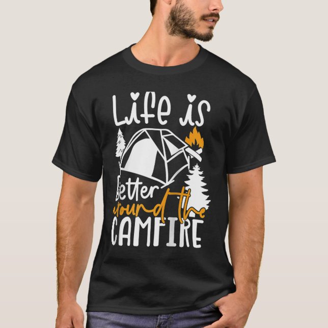Around The Campfire Camping Nature Outdoor Raglan  T-Shirt (Front)