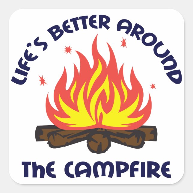 Around the Campfire Square Sticker (Front)