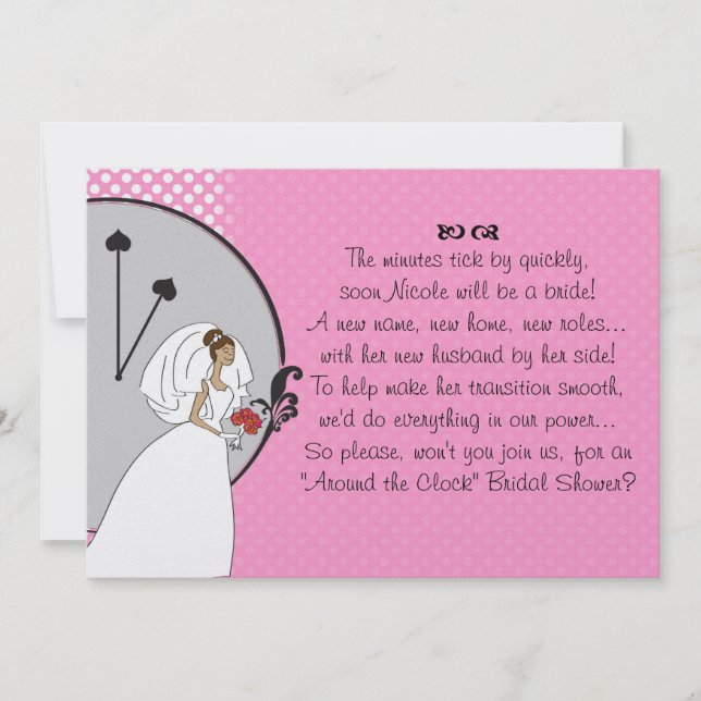 "Around the Clock" Bridal Shower Invitation (Front)