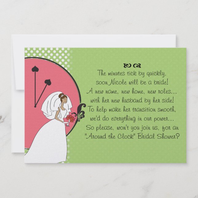 "Around the Clock" Bridal Shower Invitation (Front)