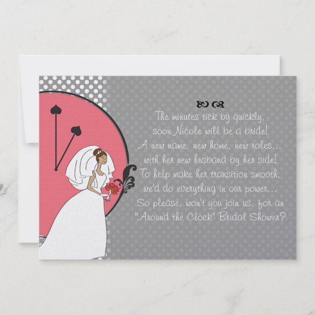 "Around the Clock" Bridal Shower Invitation (Front)