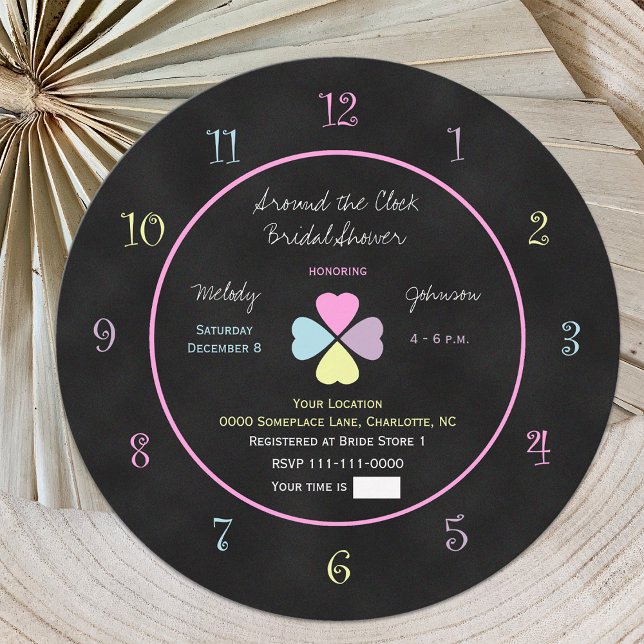 Around the Clock Bridal Shower Invitation Chalk (Creator Uploaded)