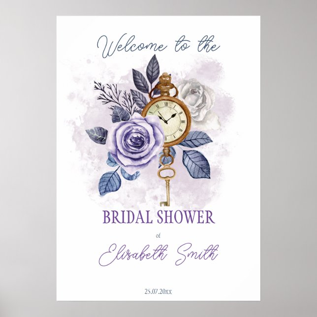 Around the clock bridal shower welcome sign (Front)
