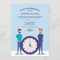 Around the Clock Gay Wedding Shower Invitation