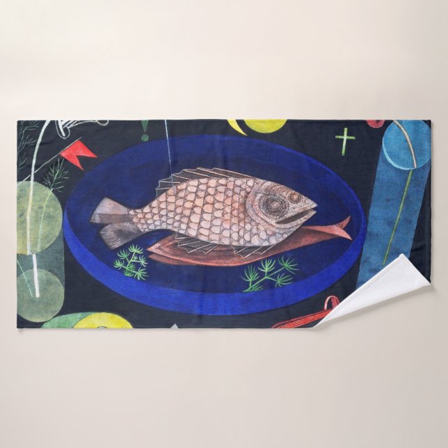 Around the Fish, Paul Klee Bath Towel (Bath Towel)