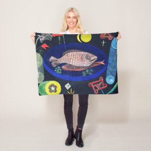 Around the Fish, Paul Klee Fleece Blanket