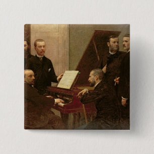 Around the Piano, 1885 15 Cm Square Badge