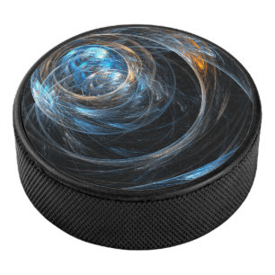 Around the World Abstract Art Hockey Puck