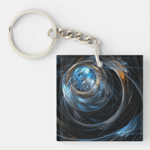 Around the World Abstract Art Key Ring