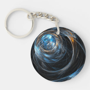 Around the World Abstract Art Key Ring
