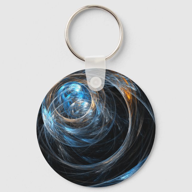 Around the World Abstract Art Keychain (Front)