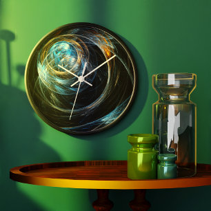 Around the World Abstract Art Round Large Clock