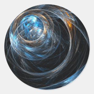 Around the World Abstract Art Round Sticker
