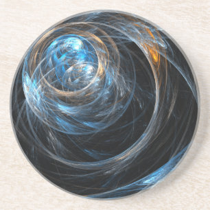 Around the World Abstract Art Sandstone Coaster