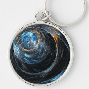 Around the World Abstract Art Small Key Ring