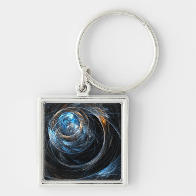 Around the World Abstract Art Small Key Ring (Front)