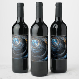 Around the World Abstract Art Wine Label