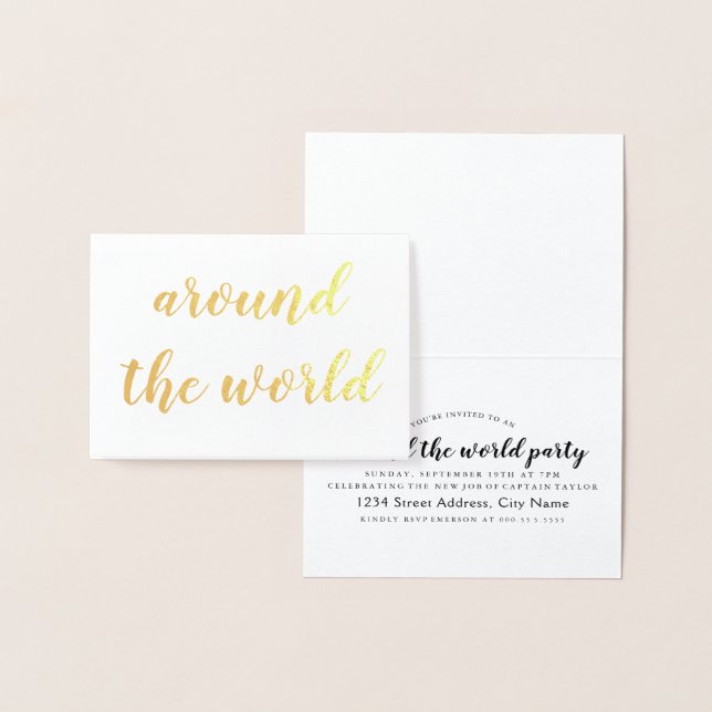 around the world gold foil card (Display)