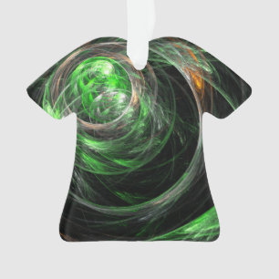 Around the World Green Abstract Art Acrylic Shirt Ornament