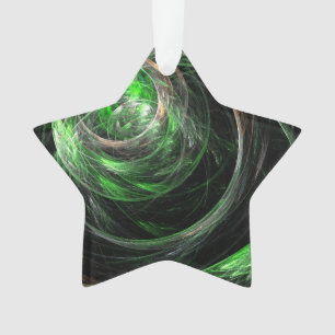 Around the World Green Abstract Art Acrylic Star Ornament