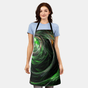 Around the World Green Abstract Art Apron