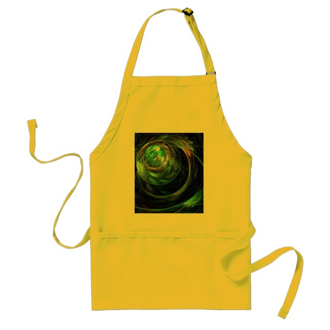 Around the World Green Abstract Art Apron (Front)