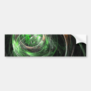 Around the World Green Abstract Art Bumper Sticker