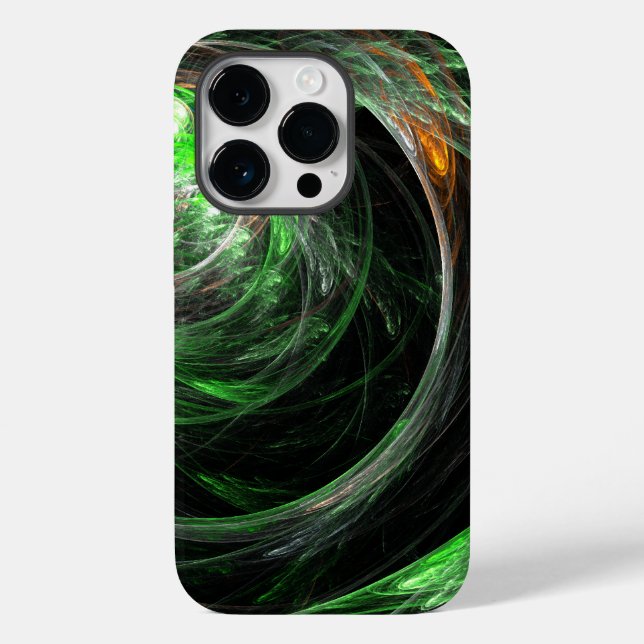 Around the World Green Abstract Art Case-Mate iPhone Case (Back)