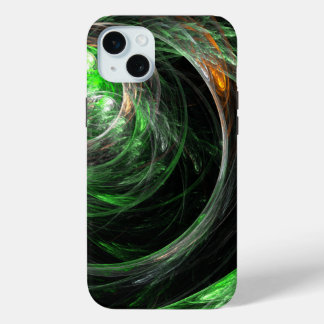 Around the World Green Abstract Art iPhone 15 Mini Case