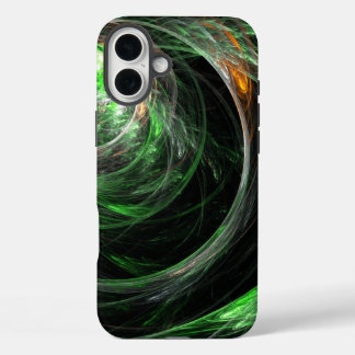 Around the World Green Abstract Art iPhone 16 Plus Case