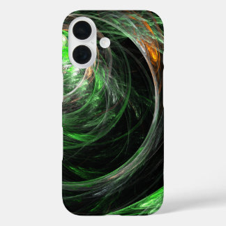 Around the World Green Abstract Art iPhone 16 Case