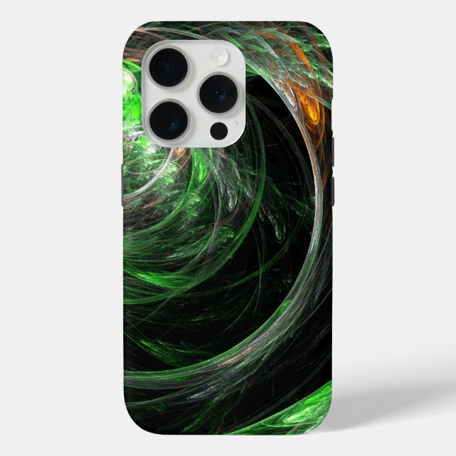 Around the World Green Abstract Art Case-Mate iPhone Case (Back)