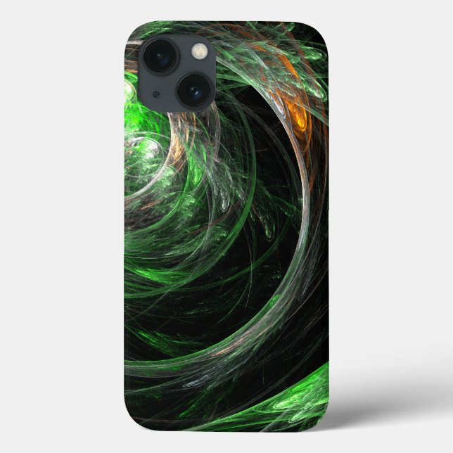 Around the World Green Abstract Art Case-Mate iPhone Case (Back)
