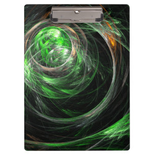 Around the World Green Abstract Art Clipboard