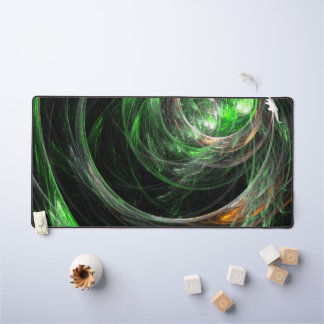 Around the World Green Abstract Art Desk Mat