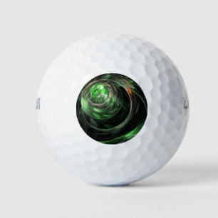 Around the World Green Abstract Art Golf Balls