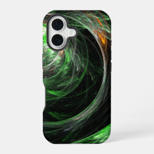 Around the World Green Abstract Art iPhone 16 Case