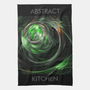 Around the World Green Abstract Art Kitchen Towel