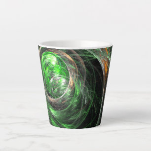 Around the World Green Abstract Art Latte Mug