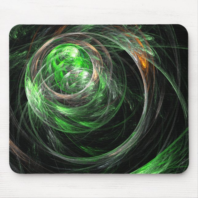 Around the World Green Abstract Art Mousepad (Front)