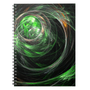 Around the World Green Abstract Art Notebook