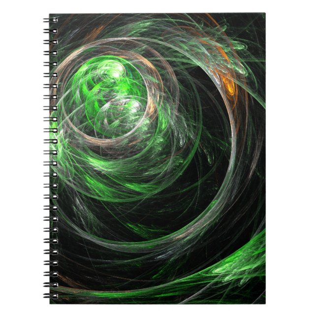 Around the World Green Abstract Art Notebook (Front)