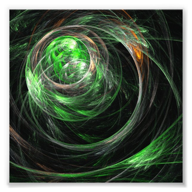 Around the World Green Abstract Art Photo Print (Front)